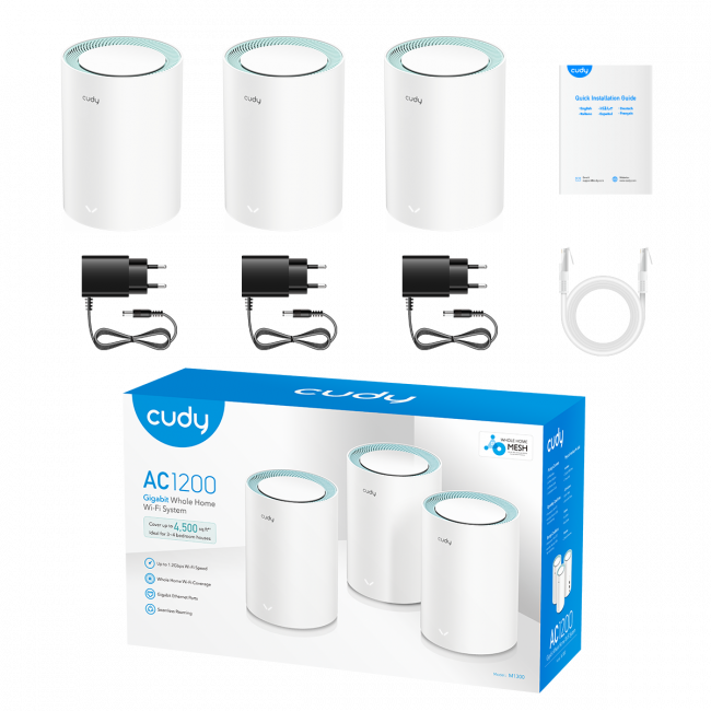Wi-Fi Mesh-система Cudy M1300(3-Pack) — для бизнеса и офиса