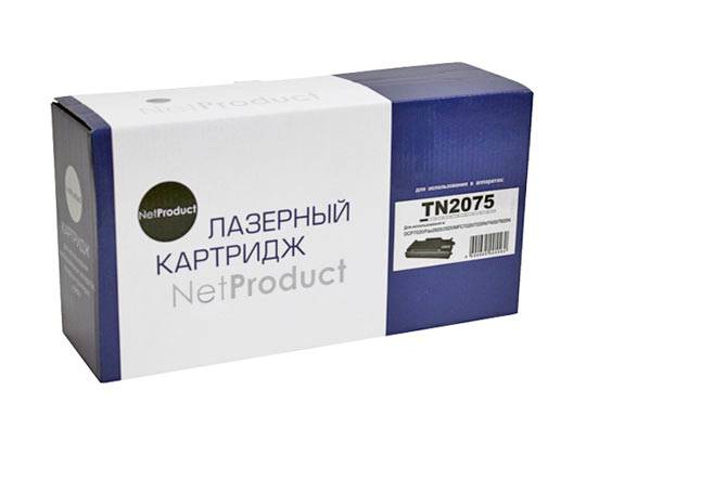Тонер-картридж NetProduct (N-TN-2075) для Brother HL-2030/2040/2070/7010/7420/7820, 2,5K — для бизнеса и офиса Тонер-картридж NetProduct (N-TN-2075) для Brother HL-2030/2040/2070/7010/7420/7820, 2,5K — для бизнеса и офиса