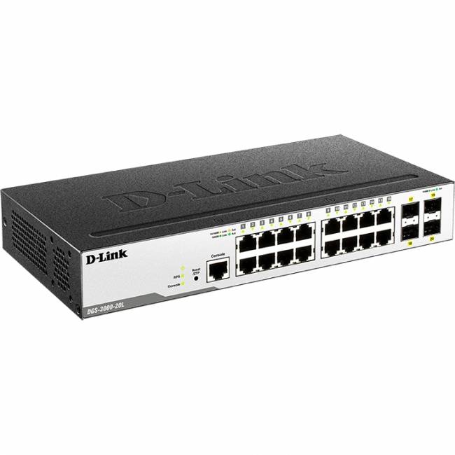 Коммутатор D-Link DGS-3000-20L/B1A — для бизнеса и офиса Коммутатор D-Link DGS-3000-20L/B1A — для бизнеса и офиса