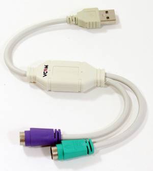 Кабель-адаптер USB A->2xPS/2 (адаптер для подключения PS/2 клавиатуры и мыши к USB порту) VCOM VCOM USB A — 2x PS/2