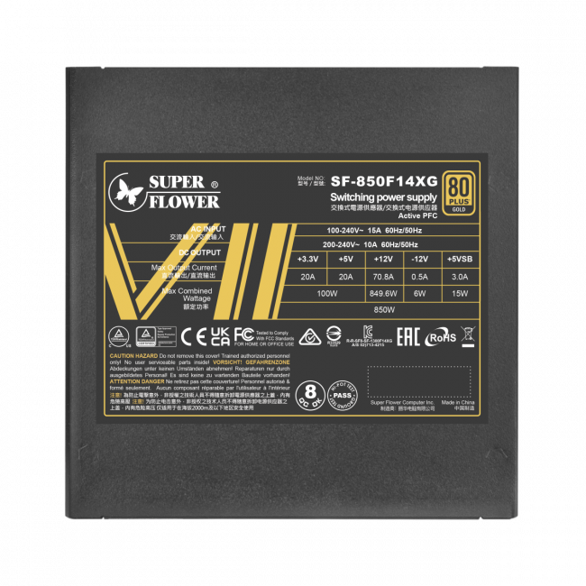 Блок питания 850 Ватт Super Flower Power Supply Leadex VII — для бизнеса и офиса