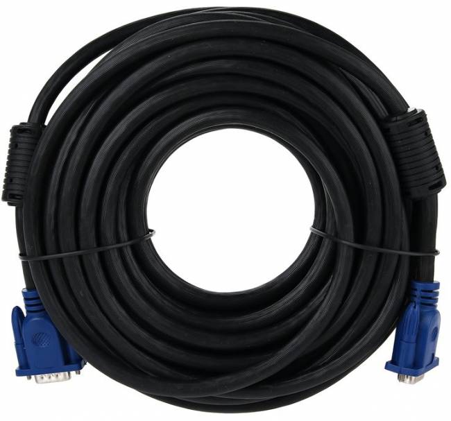 Кабель монитор-SVGA card (15M-15M) 15м 2 фильтра Aopen/Qust <ACG341AD-15M> AOpen VGA (m) - VGA (m) 15м — для бизнеса и офиса