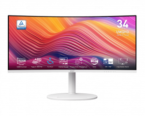 Монитор MSI Modern MD342CQPW  34" 3440x1440, VA, Curved, 120Hz, 4ms, 100M:1, 300cd, VGA, HDMI, DP, 3xUSB, Speaker, H. adj, VESA, 1y, White MSI Modern MD342CQPW 34"