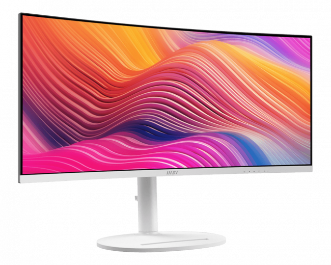 Монитор MSI Modern MD342CQPW 34" 3440x1440, VA, Curved, 120Hz, 4ms, 100M:1, 300cd, VGA, HDMI, DP, 3xUSB, Speaker, H. adj, VESA, 1y, White MSI Modern MD342CQPW 34" — для бизнеса и офиса Монитор MSI Modern MD342CQPW 34" 3440x1440, VA, Curved, 120Hz, 4ms, 100M:1, 300cd, VGA, HDMI, DP, 3xUSB, Speaker, H. adj, VESA, 1y, White MSI Modern MD342CQPW 34" — для бизнеса и офиса