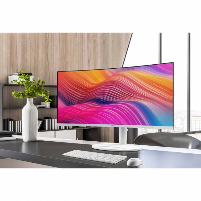 Монитор MSI Modern MD342CQPW 34" 3440x1440, VA, Curved, 120Hz, 4ms, 100M:1, 300cd, VGA, HDMI, DP, 3xUSB, Speaker, H. adj, VESA, 1y, White MSI Modern MD342CQPW 34" — для бизнеса и офиса Монитор MSI Modern MD342CQPW 34" 3440x1440, VA, Curved, 120Hz, 4ms, 100M:1, 300cd, VGA, HDMI, DP, 3xUSB, Speaker, H. adj, VESA, 1y, White MSI Modern MD342CQPW 34" — для бизнеса и офиса