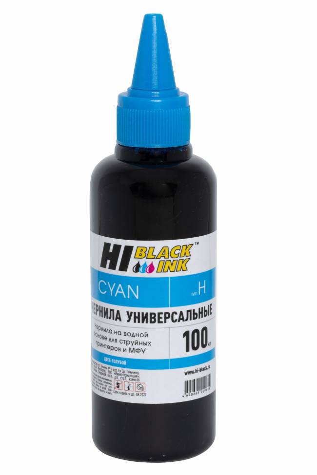 Чернила Hi-Black Универсальные для HP (Тип H-V1), C, 0,1 л. — для бизнеса и офиса Чернила Hi-Black Универсальные для HP (Тип H-V1), C, 0,1 л. — для бизнеса и офиса