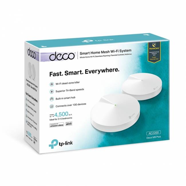 Точка доступа TP-Link Deco M9 Plus (2-Pack) — для бизнеса и офиса Точка доступа TP-Link Deco M9 Plus (2-Pack) — для бизнеса и офиса