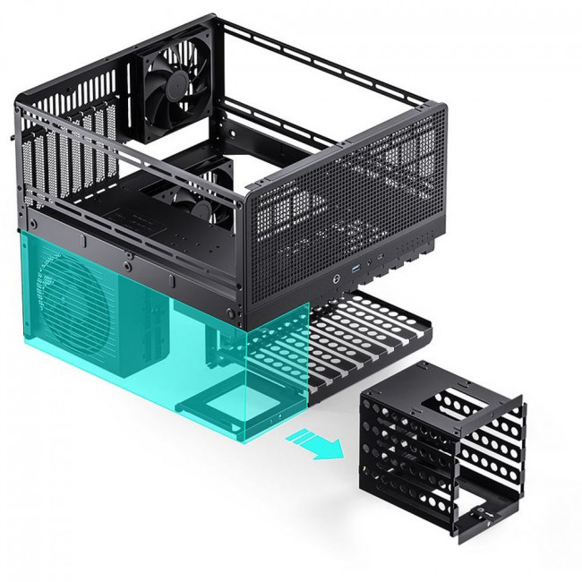 Корпус без блока питания JONSBO N5 Black — для бизнеса и офиса