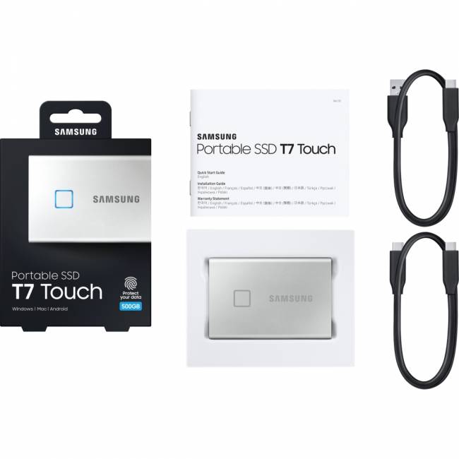 Внешние HDD и SSD Samsung T7 Touch 500GB (MU-PC500S/WW) — для бизнеса и офиса Внешние HDD и SSD Samsung T7 Touch 500GB (MU-PC500S/WW) — для бизнеса и офиса