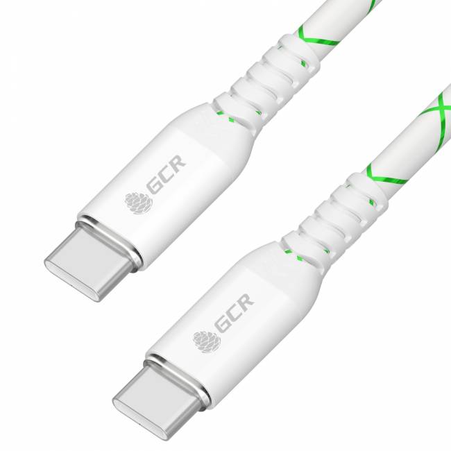 GCR Кабель 0.5m Type C-C POWER DELIVERY 18 W, бело-зеленый, AL case белый, белый ПВХ Greenconnect GCR-55201 — для бизнеса и офиса GCR Кабель 0.5m Type C-C POWER DELIVERY 18 W, бело-зеленый, AL case белый, белый ПВХ Greenconnect GCR-55201 — для бизнеса и офиса
