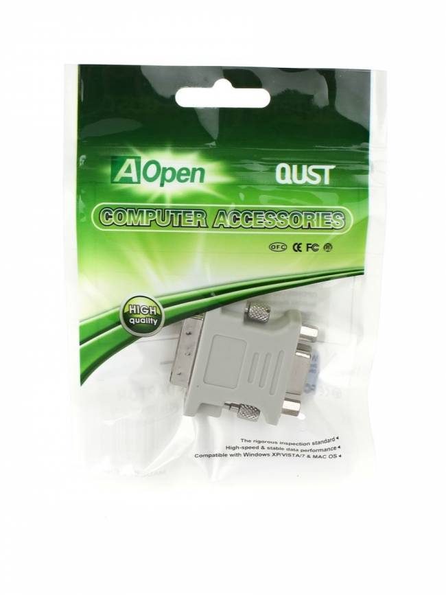 Переходник DVI-I --> VGA(15F) Aopen/Qust <ACA301> Aopen DVI-I --> VGA(15F) — для бизнеса и офиса