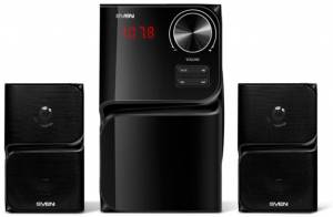 SVEN MS-305, черный, акустическая система 2.1, мощность (RMS): 20 Вт + 2x10 Вт, FM-тюнер, USB/SD, дисплей, ПДУ, Bluetooth SVEN MS-305