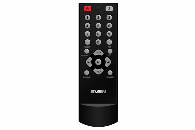 SVEN MS-305, черный, акустическая система 2.1, мощность (RMS): 20 Вт + 2x10 Вт, FM-тюнер, USB/SD, дисплей, ПДУ, Bluetooth SVEN MS-305 — для бизнеса и офиса