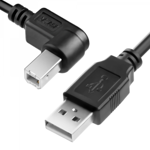 Greenconnect Кабель 1.5m USB 2.0, AM/BM угловой, черный, 28/28 AWG, экран, армированный, морозостойкий, GCR-UPC3M2-BB2S-1.5m Greenconnect  USB 2.0 Type-AM - USB 2.0 Type-BM 1.5м