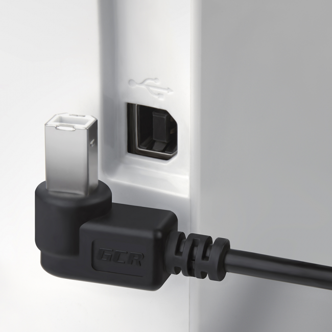Greenconnect Кабель 1.5m USB 2.0, AM/BM угловой, черный, 28/28 AWG, экран, армированный, морозостойкий, GCR-UPC3M2-BB2S-1.5m Greenconnect  USB 2.0 Type-AM - USB 2.0 Type-BM 1.5м — для бизнеса и офиса
