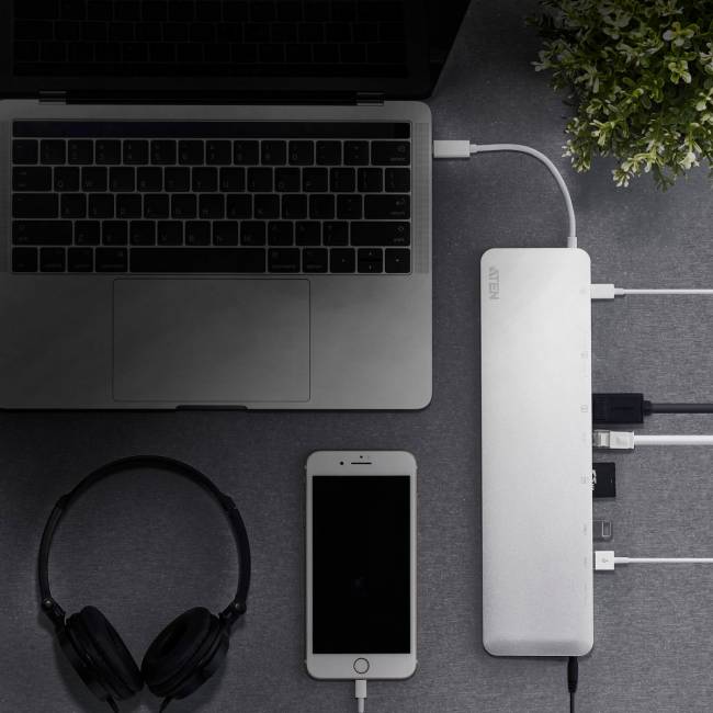 USB-C Мультипортовая док станция со сквозной передачей питания ATEN UH3234 — для бизнеса и офиса