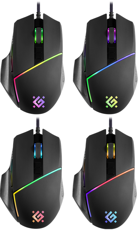 Defender Проводная игровая мышь Warfame GM-880L RGB,8кнопок,12800dpi Defender Warfame GM-880L (52880) — для бизнеса и офиса Defender Проводная игровая мышь Warfame GM-880L RGB,8кнопок,12800dpi Defender Warfame GM-880L (52880) — для бизнеса и офиса