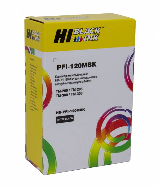Картридж Hi-Black (PFI-120MBK) для Canon TM-200/205/300/255/350/355, matte black — для бизнеса и офиса Картридж Hi-Black (PFI-120MBK) для Canon TM-200/205/300/255/350/355, matte black — для бизнеса и офиса