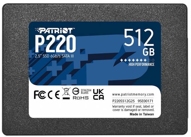 Накопитель SSD Patriot P220S512G25 — для бизнеса и офиса Накопитель SSD Patriot P220S512G25 — для бизнеса и офиса