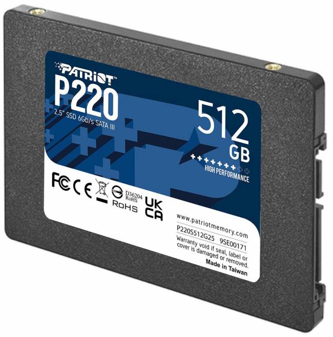 Накопитель SSD Patriot P220S512G25 — для бизнеса и офиса Накопитель SSD Patriot P220S512G25 — для бизнеса и офиса