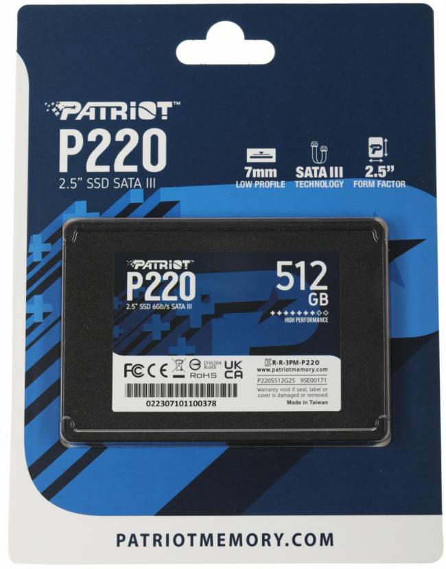 Накопитель SSD Patriot P220S512G25 — для бизнеса и офиса Накопитель SSD Patriot P220S512G25 — для бизнеса и офиса