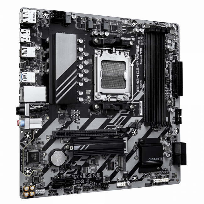 Материнская плата Gigabyte B840M D3HP WF6E — для бизнеса и офиса Материнская плата Gigabyte B840M D3HP WF6E — для бизнеса и офиса