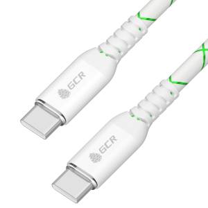 GCR Кабель 1.0m Type C-C POWER DELIVERY 18 W, бело-зеленый, AL case белый, белый ПВХ Greenconnect GCR-55199
