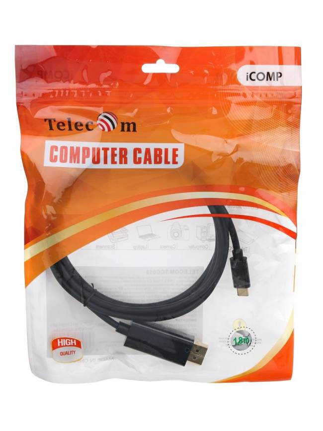 Кабель-адаптер USB3.1 Type-Cm --> DP(m) 4K@60Hz, 1.8m, Telecom <TCC010-1.8M> Telecom USB 3.1 Type-CM --> DP(m) — для бизнеса и офиса Кабель-адаптер USB3.1 Type-Cm --> DP(m) 4K@60Hz, 1.8m, Telecom <TCC010-1.8M> Telecom USB 3.1 Type-CM --> DP(m) — для бизнеса и офиса