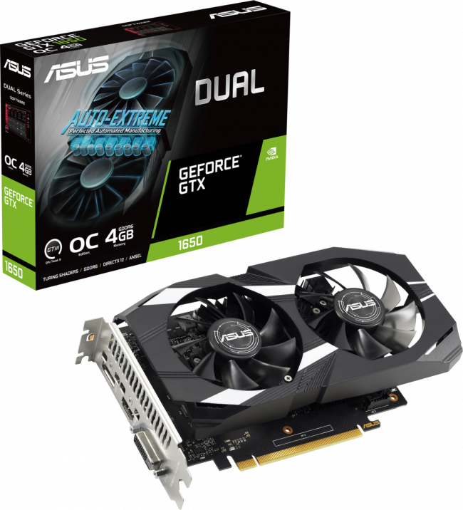 Видеокарта ASUS DUAL-GTX1650-4GD6-P-V2 — для бизнеса и офиса Видеокарта ASUS DUAL-GTX1650-4GD6-P-V2 — для бизнеса и офиса