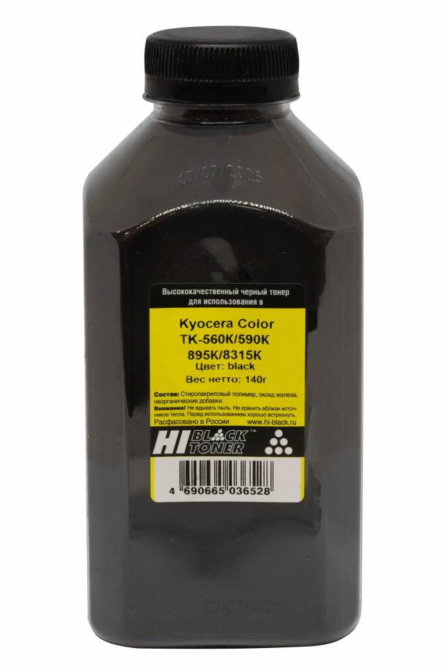 Тонер Hi-Black для Kyocera Color TK-560K/590K/895K/8315K, Bk, 140 г, банка — для бизнеса и офиса Тонер Hi-Black для Kyocera Color TK-560K/590K/895K/8315K, Bk, 140 г, банка — для бизнеса и офиса