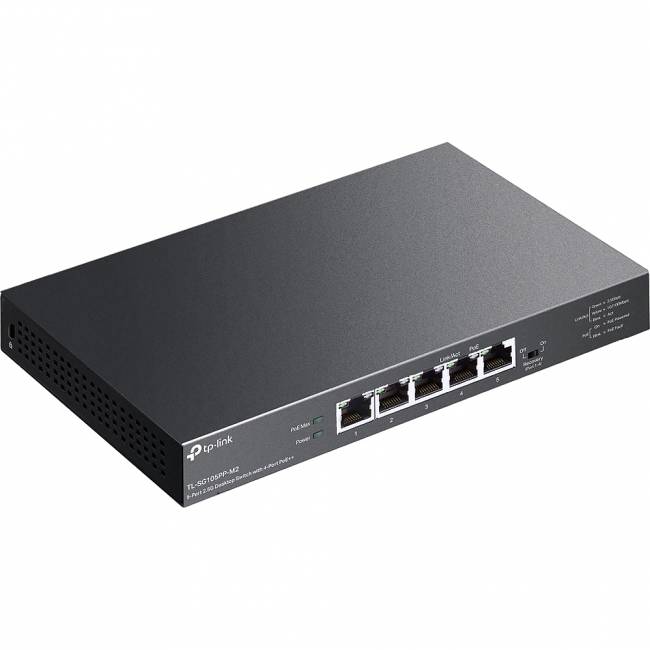 Коммутатор TP-Link TL-SG105PP-M2 — для бизнеса и офиса Коммутатор TP-Link TL-SG105PP-M2 — для бизнеса и офиса