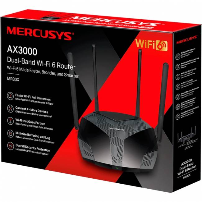 Маршрутизатор Mercusys MR80X — для бизнеса и офиса Маршрутизатор Mercusys MR80X — для бизнеса и офиса