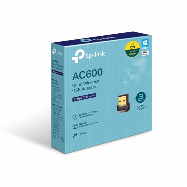 Адаптер Wi-Fi TP-Link Archer T2U Nano — для бизнеса и офиса Адаптер Wi-Fi TP-Link Archer T2U Nano — для бизнеса и офиса