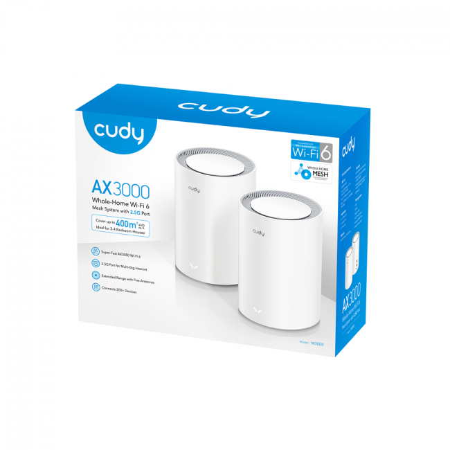 Wi-Fi Mesh-система Cudy M3000(2-Pack) — для бизнеса и офиса