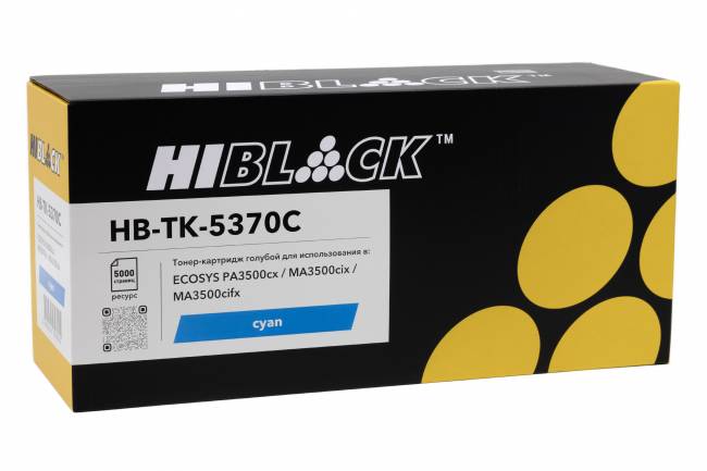 Тонер-картридж Hi-Black (HB-TK-5370C) для Kyocera ECOSYS PA3500/PA3500cx/MA3500/MA3500cix, C, 5K — для бизнеса и офиса Тонер-картридж Hi-Black (HB-TK-5370C) для Kyocera ECOSYS PA3500/PA3500cx/MA3500/MA3500cix, C, 5K — для бизнеса и офиса