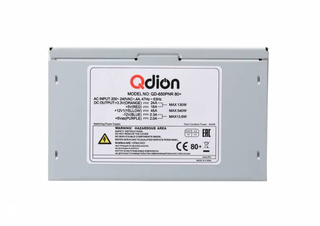 Блок питания 650Вт FSP QDION QD-650PNR 80+ ATX — для бизнеса и офиса Блок питания 650Вт FSP QDION QD-650PNR 80+ ATX — для бизнеса и офиса