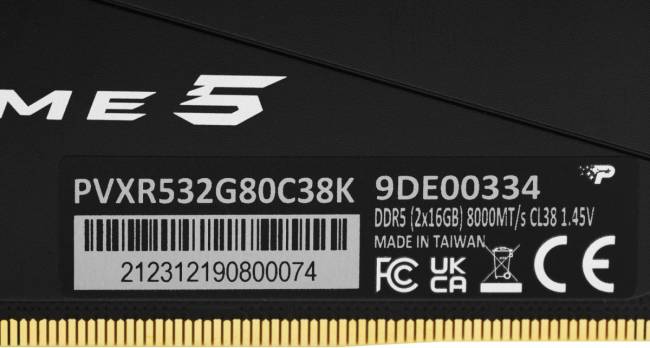 Память DDR5 2x16Gb 8000MHz Patriot PVXR532G80C38K — для бизнеса и офиса Память DDR5 2x16Gb 8000MHz Patriot PVXR532G80C38K — для бизнеса и офиса