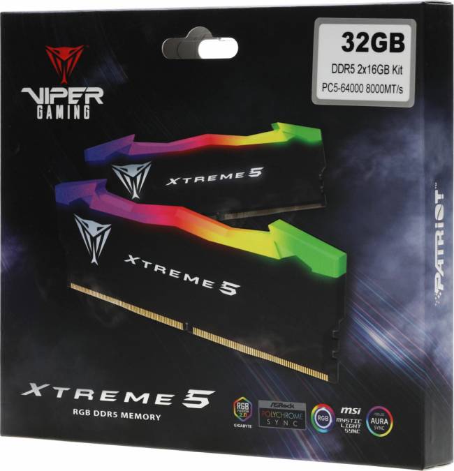 Память DDR5 2x16Gb 8000MHz Patriot PVXR532G80C38K — для бизнеса и офиса Память DDR5 2x16Gb 8000MHz Patriot PVXR532G80C38K — для бизнеса и офиса