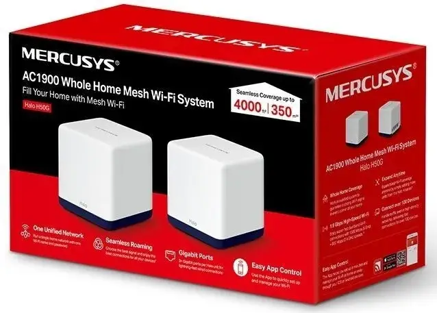 MESH система Mercusys Halo H50G(2-pack) — для бизнеса и офиса MESH система Mercusys Halo H50G(2-pack) — для бизнеса и офиса