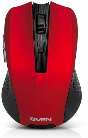 Беспроводная мышь SVEN RX-350W красная  (5+1кл. 600-1400DPI, SoftTouch, блист) Sven RX-350W