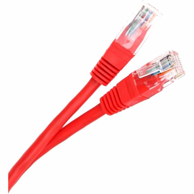 Патчкорд литой "Telecom" UTP кат.5е 1,0м красный VCOM NA102-R-1M — для бизнеса и офиса