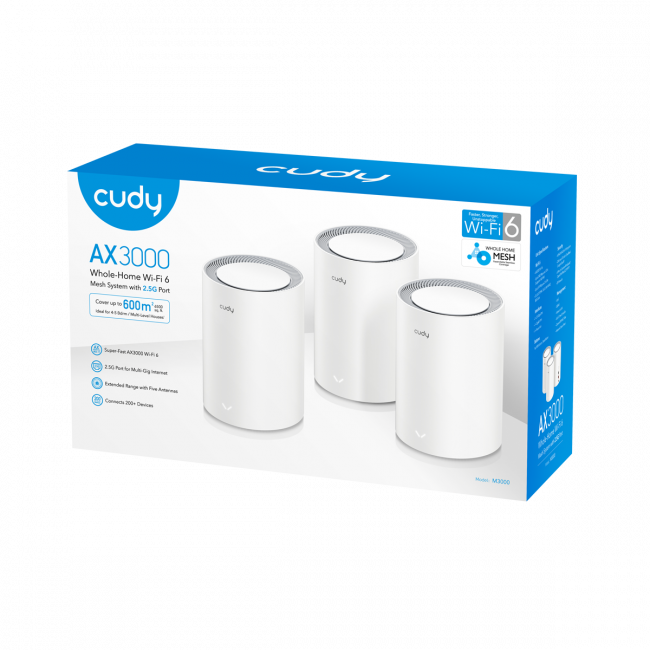 Wi-Fi Mesh-система Cudy M3000(3-Pack) — для бизнеса и офиса