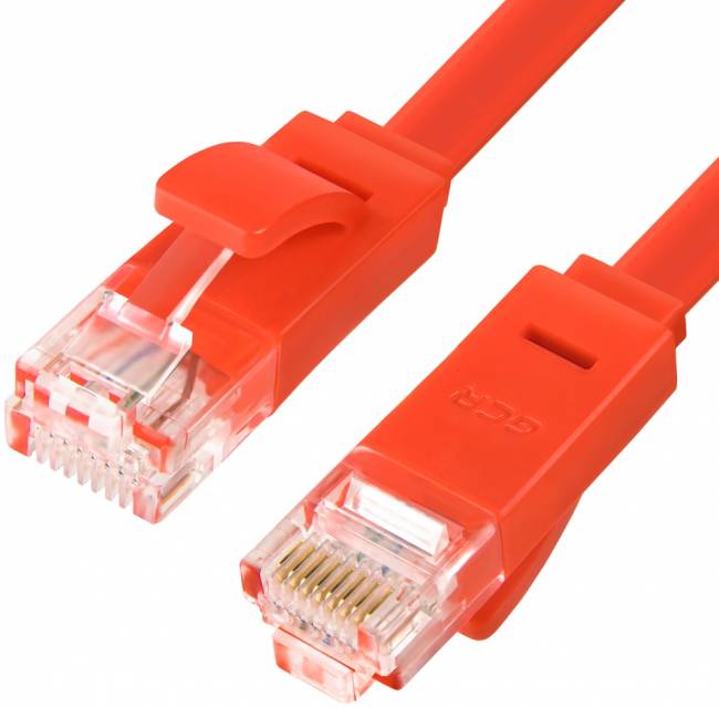 Greenconnect Патч-корд PROF плоский прямой 10.0m, UTP медь кат.6, красный, позолоченные контакты, 30 AWG, GCR-LNC624-10.0m, ethernet high speed 10 Гбит/с, RJ45, T568B Greenconnect RJ45(m) - RJ45(m) Cat. 6 U/UTP PVC 10м красный — для бизнеса и офиса Greenconnect Патч-корд PROF плоский прямой 10.0m, UTP медь кат.6, красный, позолоченные контакты, 30 AWG, GCR-LNC624-10.0m, ethernet high speed 10 Гбит/с, RJ45, T568B Greenconnect RJ45(m) - RJ45(m) Cat. 6 U/UTP PVC 10м красный — для бизнеса и офиса