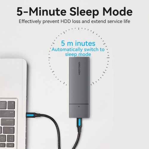 Корпус для SSD Vention USB 3.1 Gen 2-C M.2 NVMe Серый Vention KPGH0 — для бизнеса и офиса