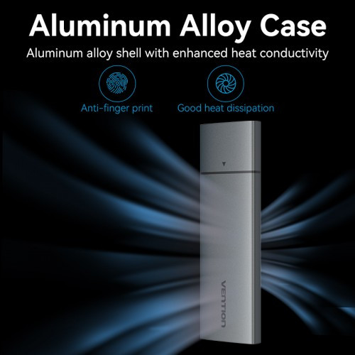 Корпус для SSD Vention USB 3.1 Gen 2-C M.2 NVMe Серый Vention KPGH0 — для бизнеса и офиса