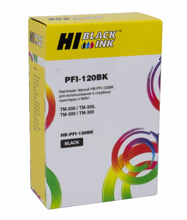 Картридж Hi-Black (PFI-120BK) для Canon TM-200/205/300//255/350/355, Black — для бизнеса и офиса Картридж Hi-Black (PFI-120BK) для Canon TM-200/205/300//255/350/355, Black — для бизнеса и офиса