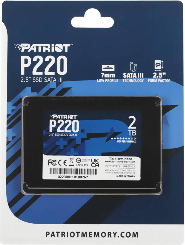 Накопитель SSD Patriot P220S2TB25 — для бизнеса и офиса Накопитель SSD Patriot P220S2TB25 — для бизнеса и офиса