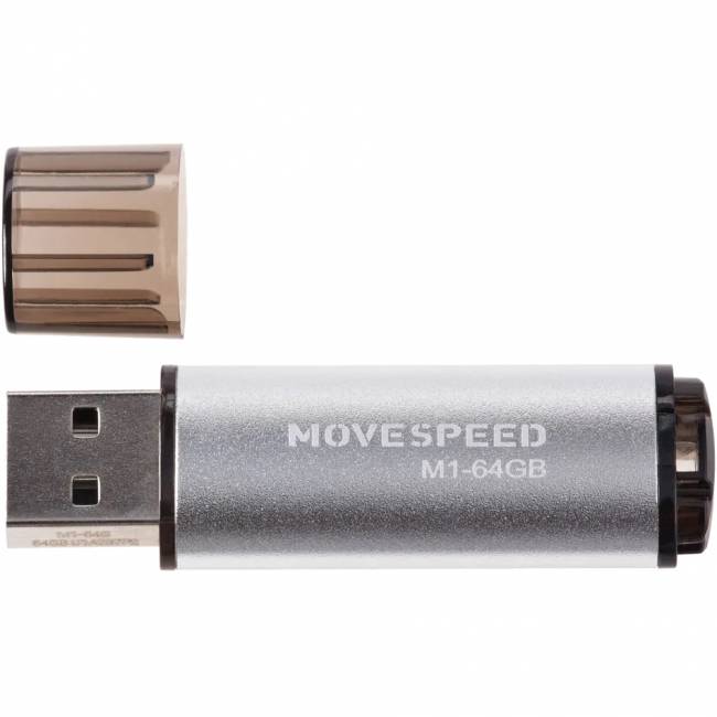 USB2.0 64GB Move Speed M1 серебро Move Speed 64GB M1 (M1-64G) — для бизнеса и офиса