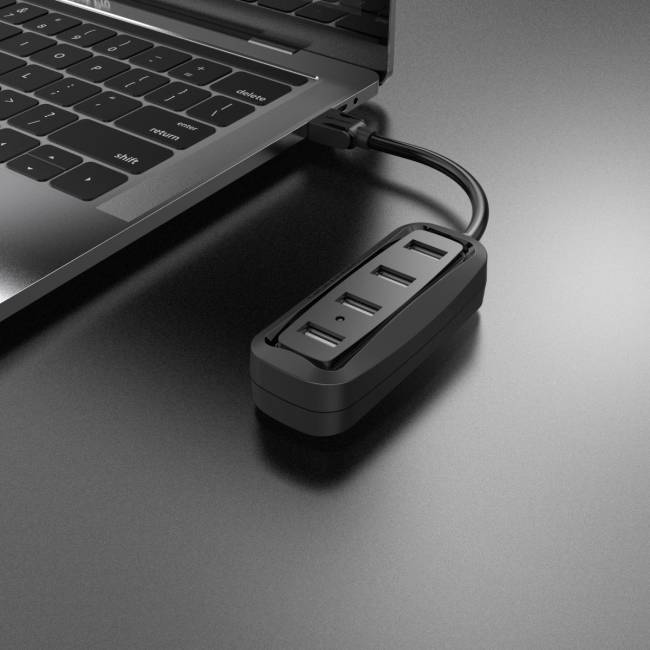 Концентратор Vention USB 2.0 на 4 порта Черный Vention VAS-J43-B015 — для бизнеса и офиса