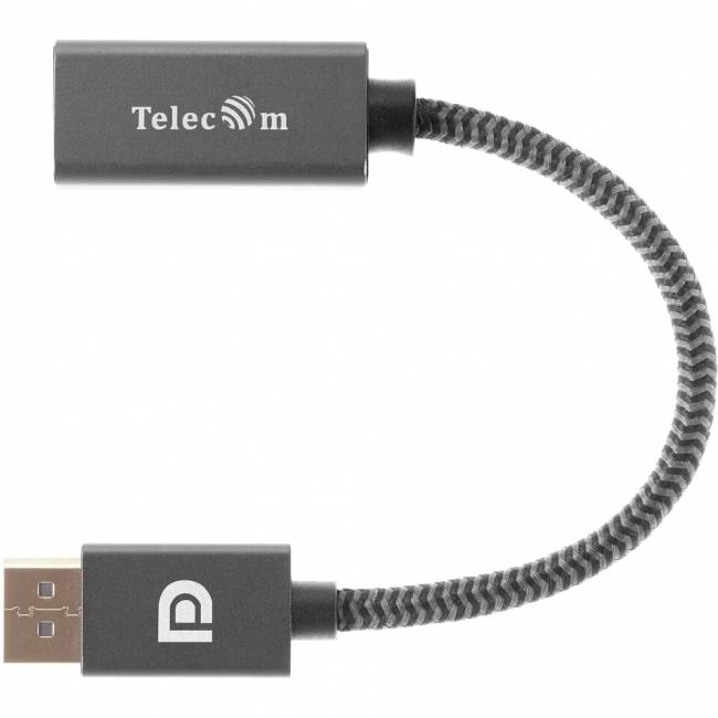 Кабель-переходник DP --> HDMI-F 0.2m , серый металлик, оплетка, 4K@60Hz, Telecom (TA560) Кабель-переходник Telecom DisplayPort M/HDMI F (TA560) — для бизнеса и офиса Кабель-переходник DP --> HDMI-F 0.2m , серый металлик, оплетка, 4K@60Hz, Telecom (TA560) Кабель-переходник Telecom DisplayPort M/HDMI F (TA560) — для бизнеса и офиса